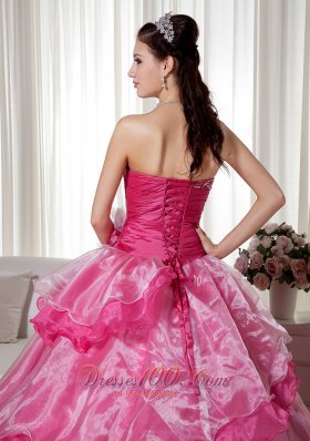 Sweetheart Taffeta Organza Beading Floral Quinceanera Dress