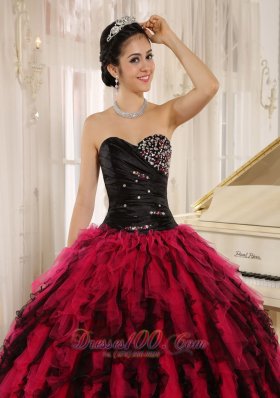 Beaded Impressive Clearance Ruffled Sweetheart Quinceanera Dress