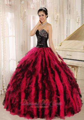 Beaded Impressive Clearance Ruffled Sweetheart Quinceanera Dress