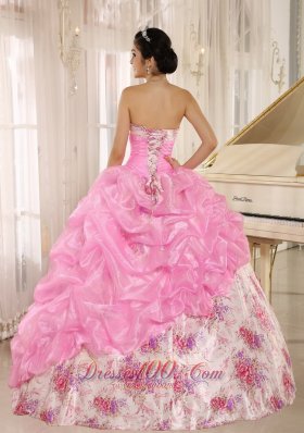 Sweetheart Sexy Pick-ups Rose Pink Quinceanera Dress Custom