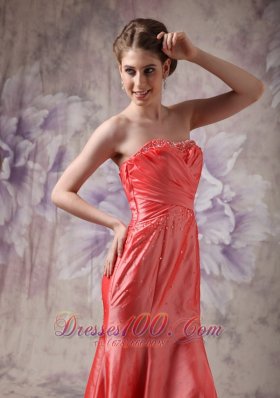 Strapless Coral Red Ruched Dress for 2013 Prom