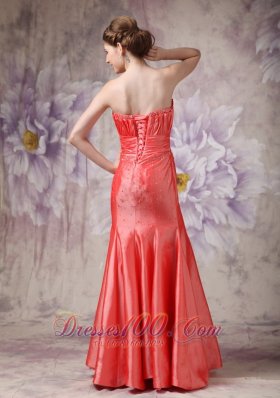 Strapless Coral Red Ruched Dress for 2013 Prom