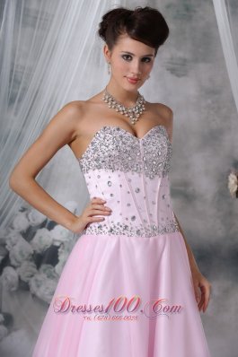 Baby Pink Sweetheart Floor-length Beading Prom Pageant Gowns