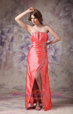 Strapless Beaded Mother of the Bride Dress Taffeta Split