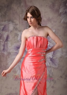 Strapless Beaded Mother of the Bride Dress Taffeta Split