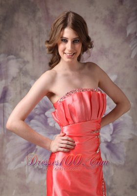 Strapless Beaded Mother of the Bride Dress Taffeta Split