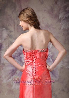 Strapless Beaded Mother of the Bride Dress Taffeta Split