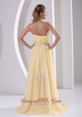 High-low Yellow Detachable Prom Homecoming Dress