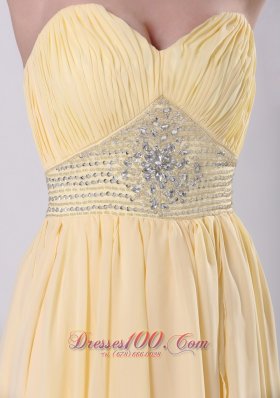 High-low Yellow Detachable Prom Homecoming Dress