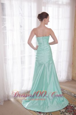 High-low Apple Green Taffeta Strapless Prom Dress