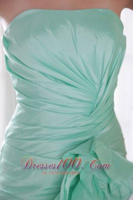 High-low Apple Green Taffeta Strapless Prom Dress