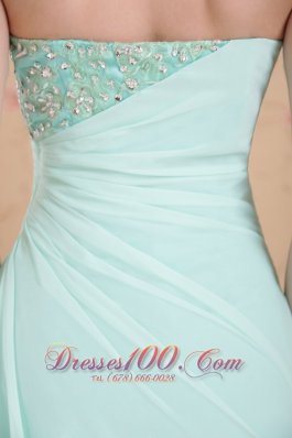 Apple Green Brush Train Appliques Prom Evening Dress