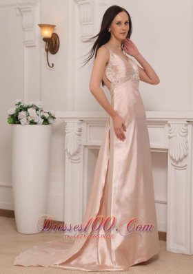 Cross Straps Taffeta Beading Prom Evening Pageant Dress