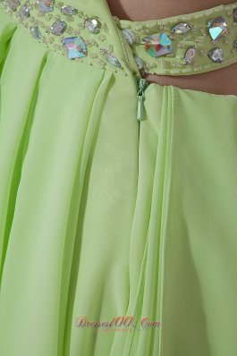 High-low lime green One Shoulder Prom Dress