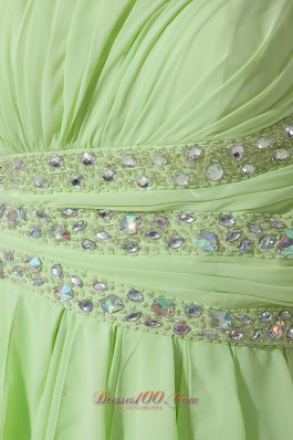 High-low lime green One Shoulder Prom Dress