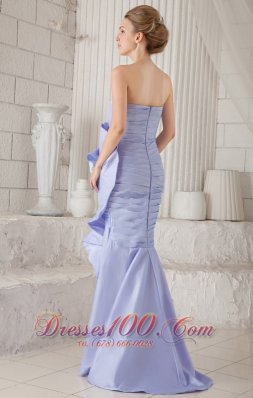 Flower Asymmetrical Prom Dress Mermaid Lilac