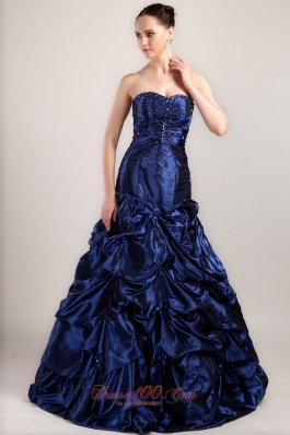 Pick-ups Brush Prom Dress Navy Blue A-line