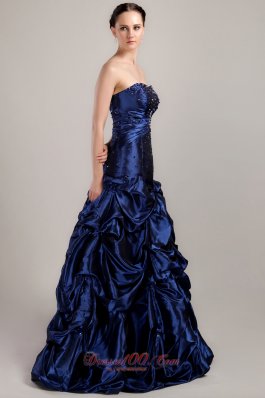 Pick-ups Brush Prom Dress Navy Blue A-line