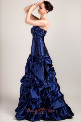 Pick-ups Brush Prom Dress Navy Blue A-line