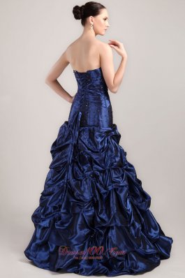 Pick-ups Brush Prom Dress Navy Blue A-line