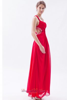 Backless Straps Prom Dress Red Teenager