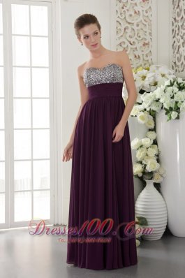 Beading Dark Purple Prom Dress Sweetheart Seventeen