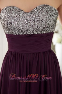 Beading Dark Purple Prom Dress Sweetheart Seventeen