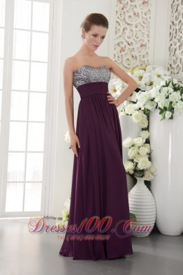 Beading Dark Purple Prom Dress Sweetheart Seventeen