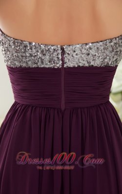 Beading Dark Purple Prom Dress Sweetheart Seventeen