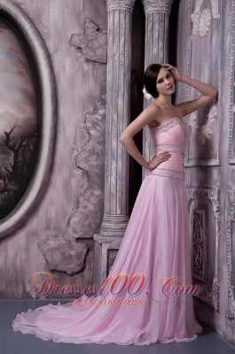 Sweep A-line Baby Pink 2013 Prom Pageant Dress