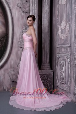 Sweep A-line Baby Pink 2013 Prom Pageant Dress