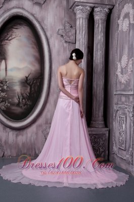 Sweep A-line Baby Pink 2013 Prom Pageant Dress