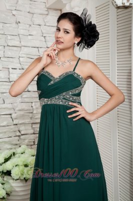 Spaghetti Straps Dark Green Mother's Dress