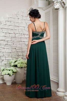 Spaghetti Straps Dark Green Mother's Dress