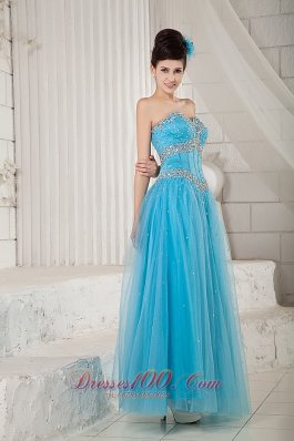 2013 Aqua Blue Prom Pageant Dress A-line Beading