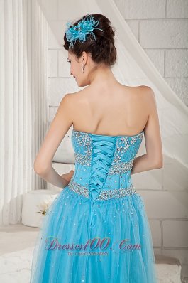 2013 Aqua Blue Prom Pageant Dress A-line Beading