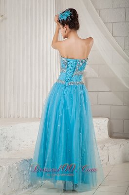 2013 Aqua Blue Prom Pageant Dress A-line Beading