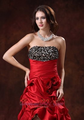 Red Leopard High-low Prom Pageant Dress A-line