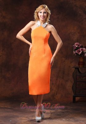Orange Halter Dama Dresses for Quinceanera