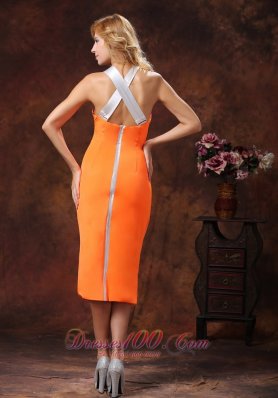 Orange Halter Dama Dresses for Quinceanera