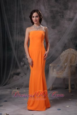 Cheap Orange Mermaid Evening Dress Under 150