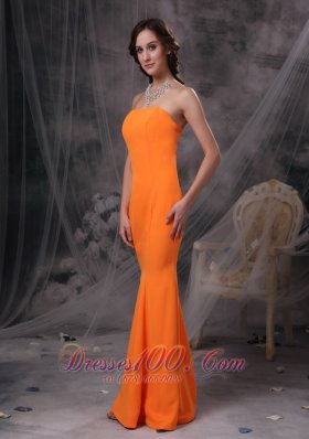 Cheap Orange Mermaid Evening Dress Under 150