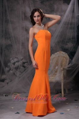 Cheap Orange Mermaid Evening Dress Under 150