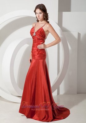 Sheath Brush Red Evening Dress Under 150