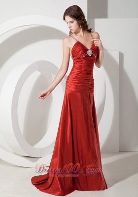 Sheath Brush Red Evening Dress Under 150