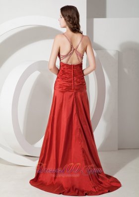 Sheath Brush Red Evening Dress Under 150