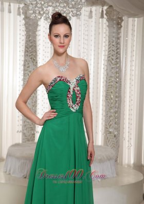 2013 Green Prom Holiday Dress Ruch Beading