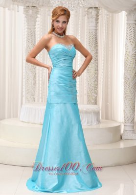 A-line Brush Aqua Mother Of The Bride Dress