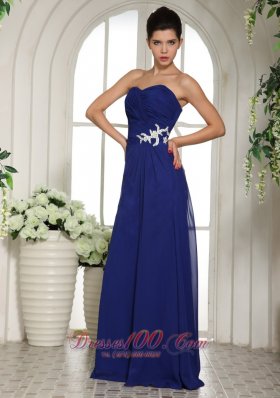 2013 Royal Blue Appliques Dress for Prom