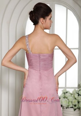 One Shoulder High Slit Light Pink 2013 Prom Dress